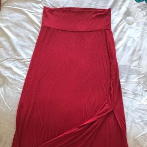 Red maxi skirt